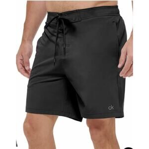 Calvin Klein Black Board Shorts Swim Trunks Boardshorts L NWT